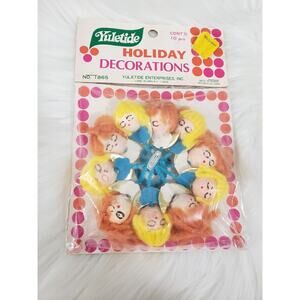 VTG ANGEL Floral Pic Picks Sticks Christmas Holiday Decor‎ Yuletide Kitshy Craft